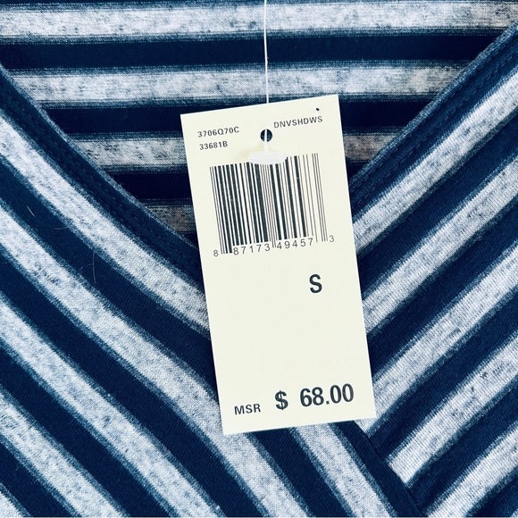 MAX EDITION Striped Dress / Tunic Navy Blue Grey Size Small NWT - Picture 3 of 9